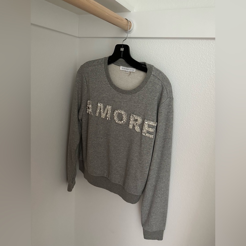 Amore Rhinestone/Gem Gray Women’s Crewneck Endless Rose